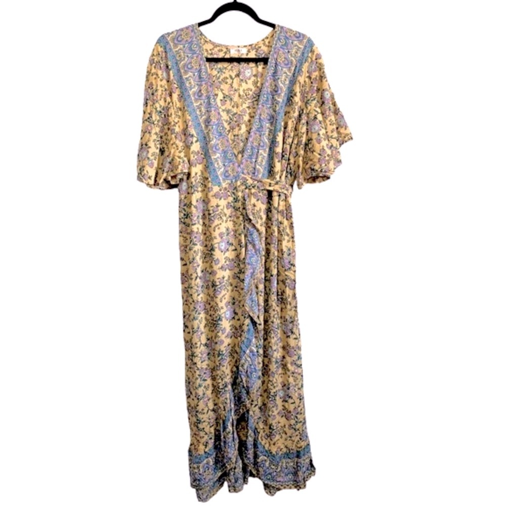 Aura Floral Print Wrap Maxi Dress